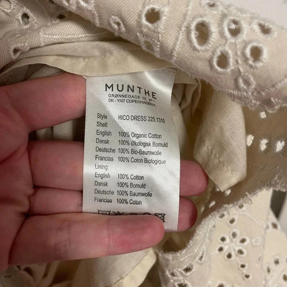 NWT Munthe Hico Mini Dress - Broderie Anglaise Eyelet Organic Cotton - Picture 9 of 9